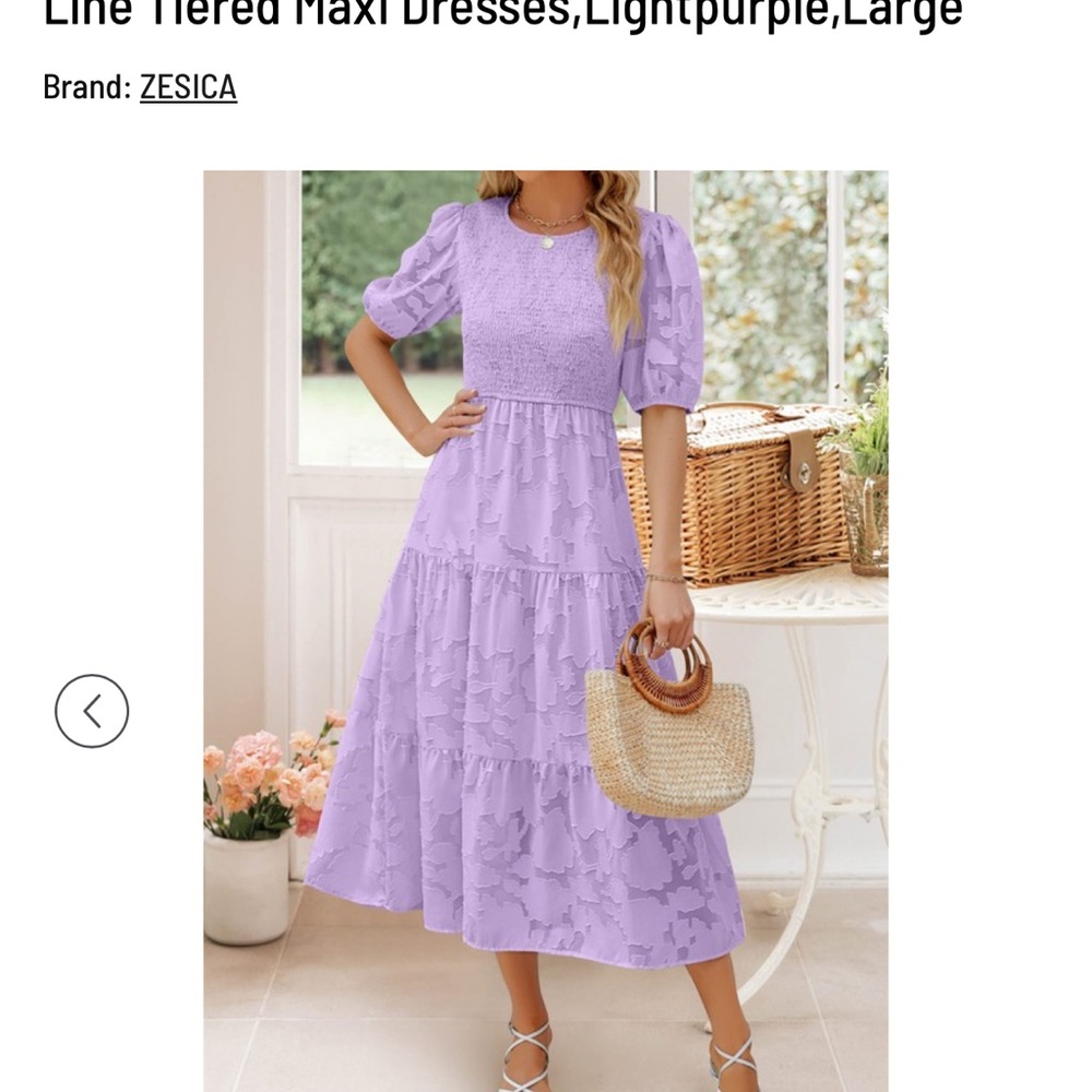 Women's Light Purple Tiered Maxi Dress